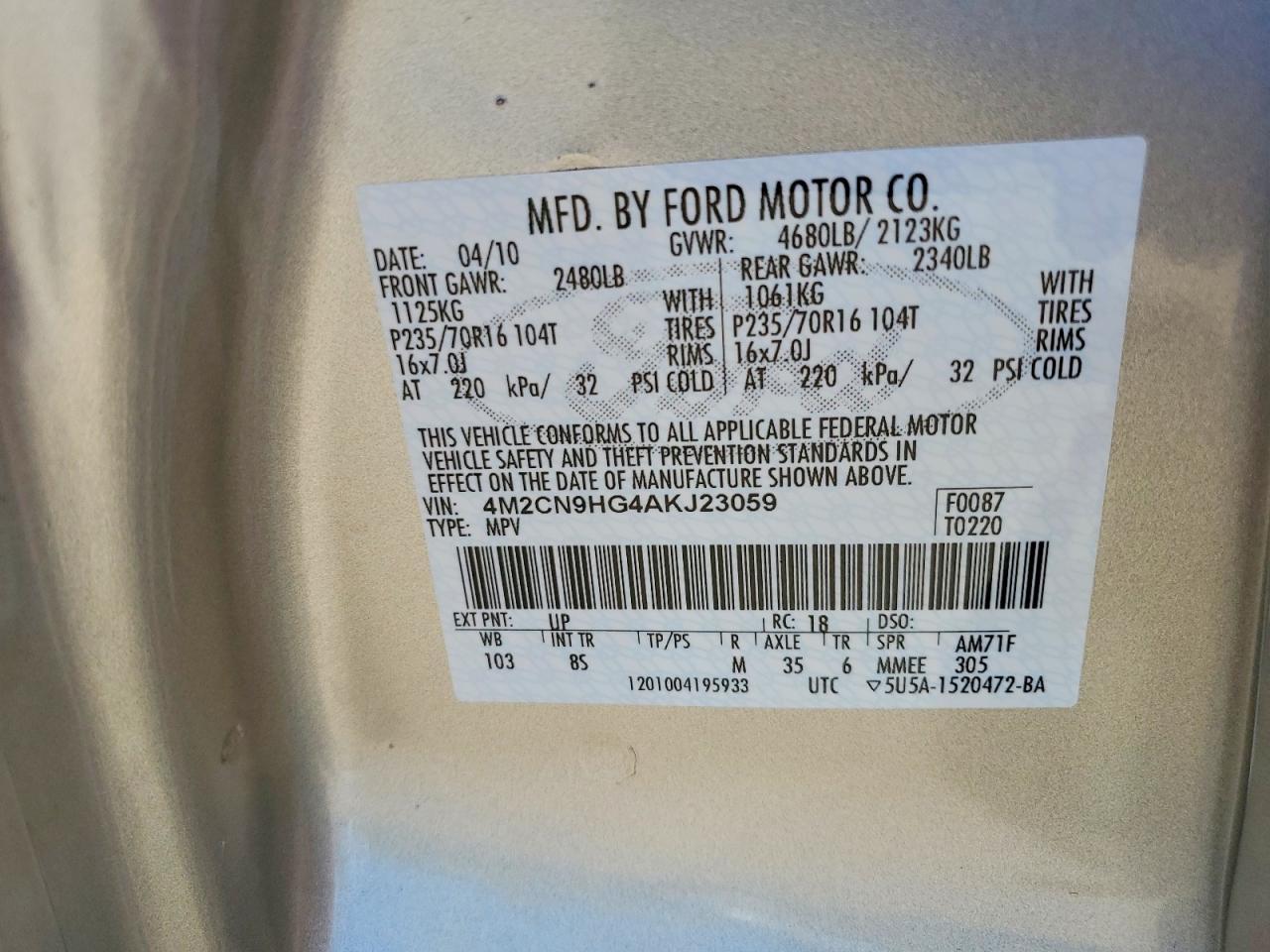 2010 Mercury Mariner Premier