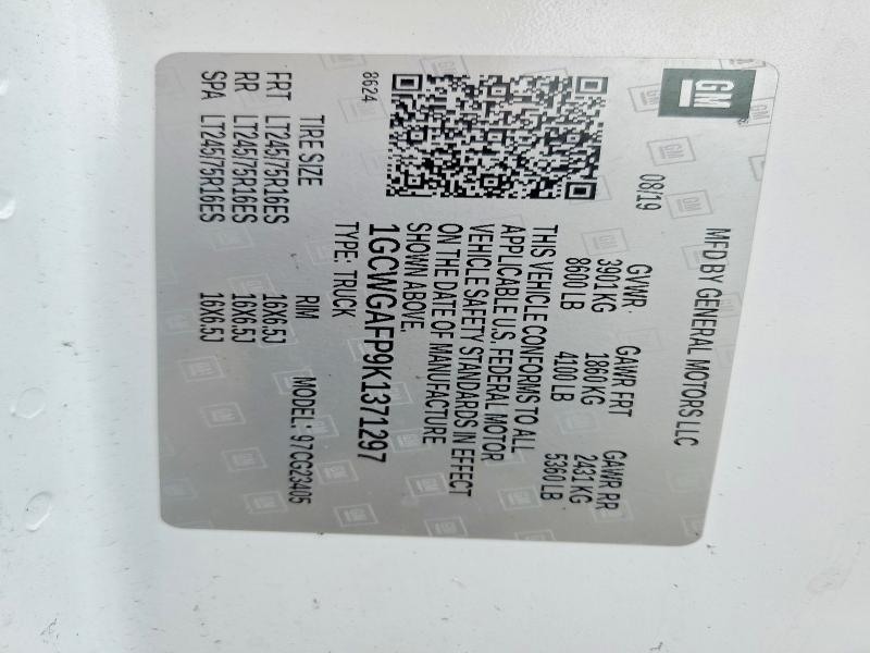 2019 Chevrolet Express 2500 Cargo Utility / Service van