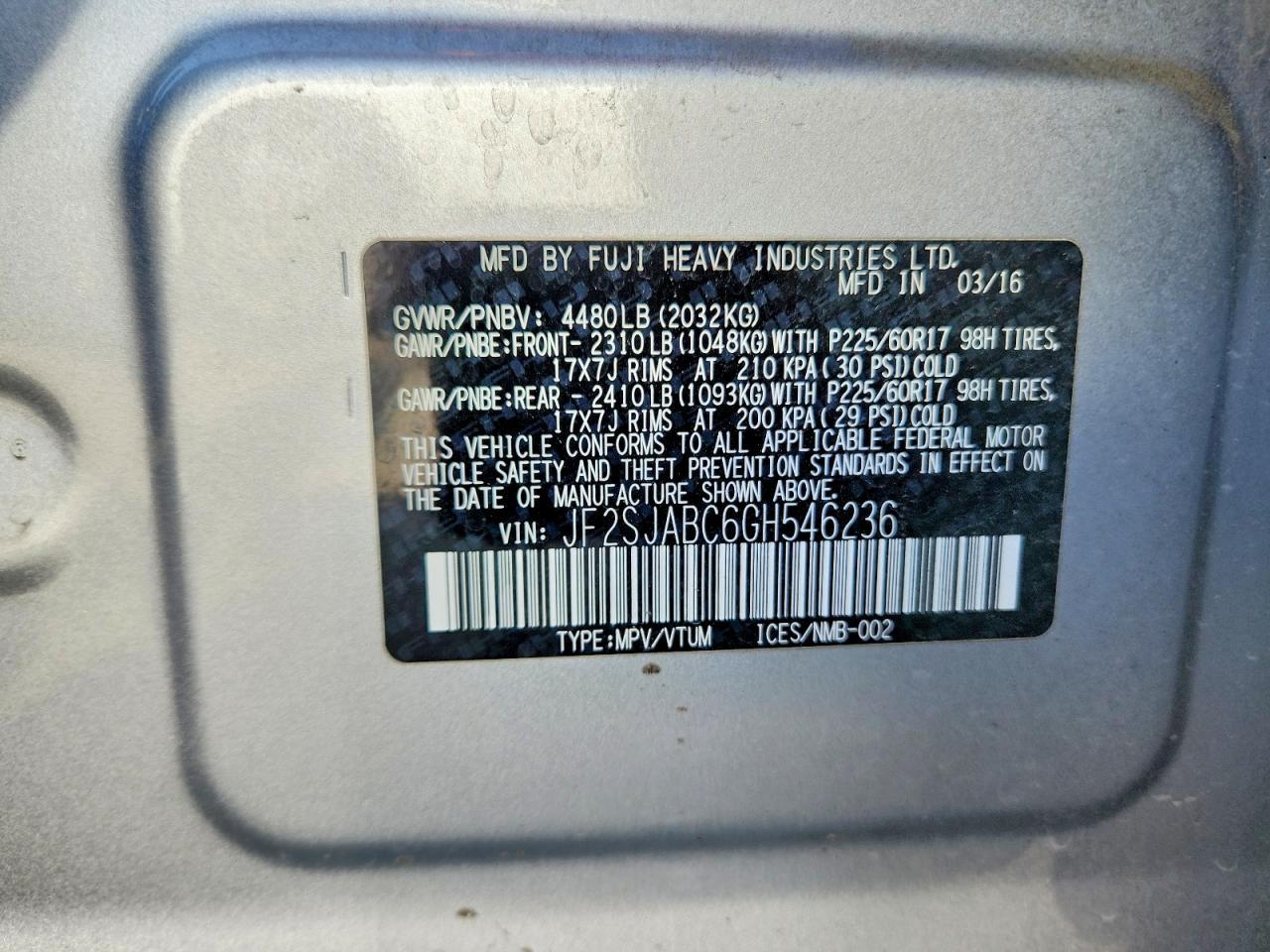 2016 Subaru Forester 2.5i