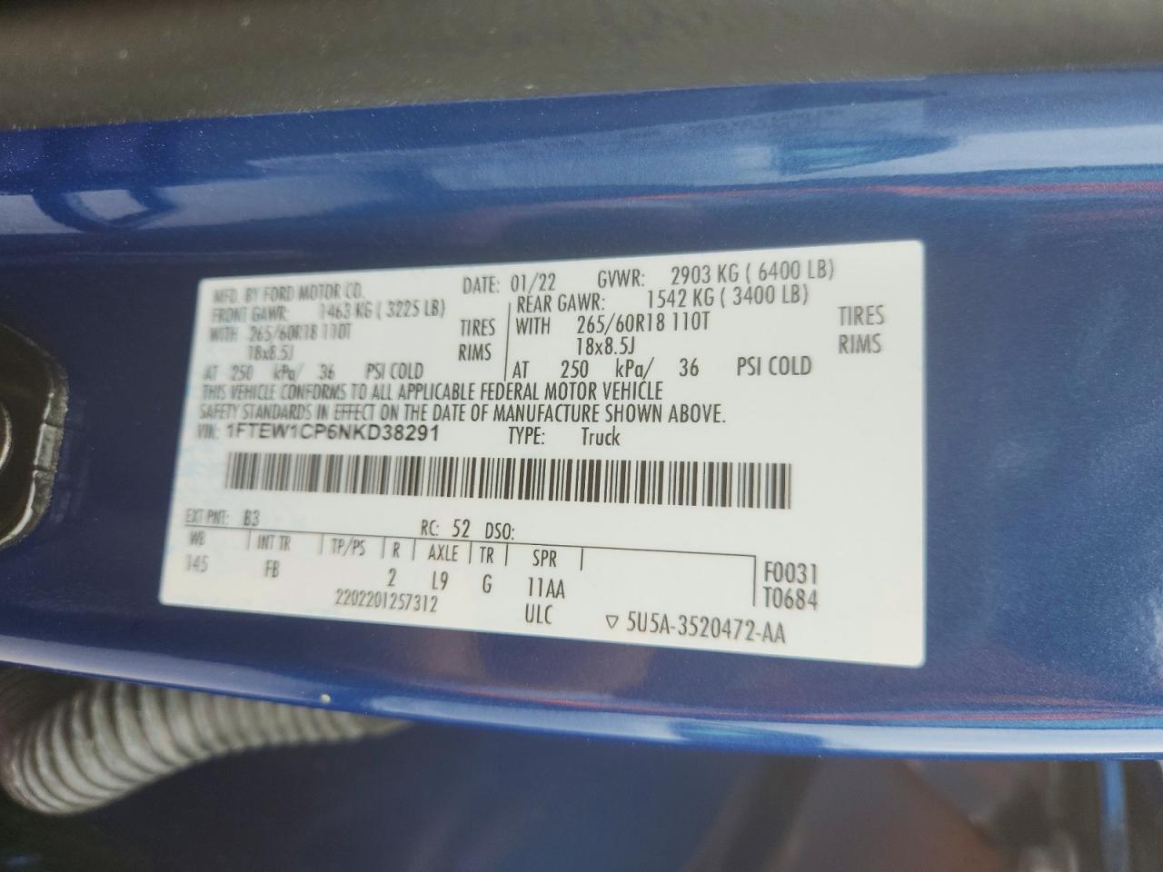 2022 Ford F150 Supercrew