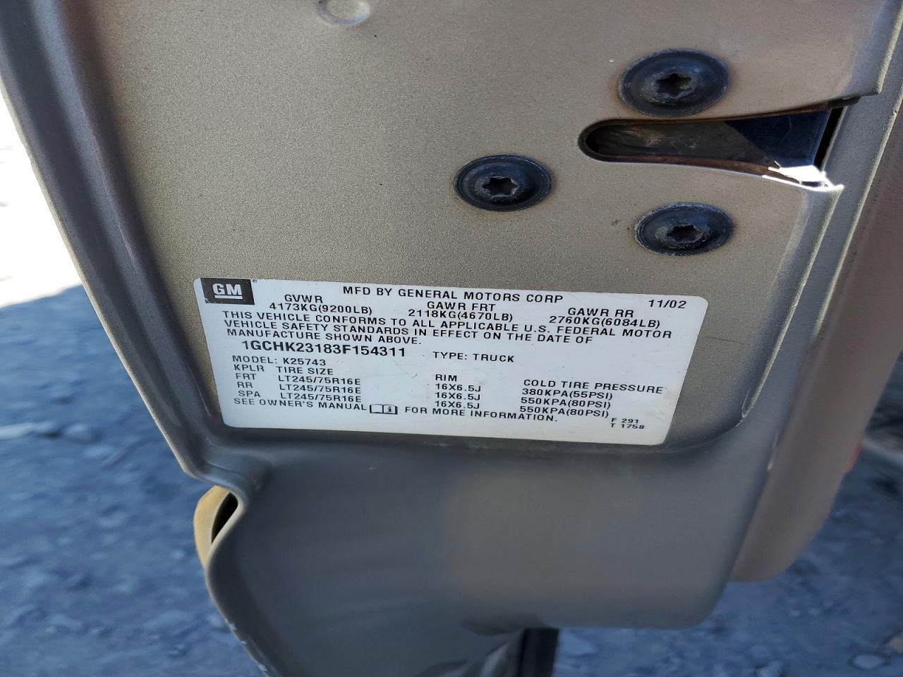 2003 Chevrolet Silverado K2500 Heavy Duty