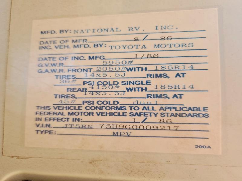 1986 National Rv 1986 National SEA Breeze RV