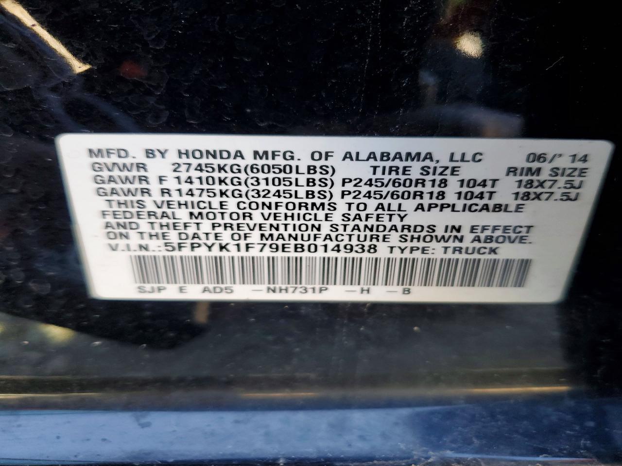 2014 Honda Ridgeline Sport