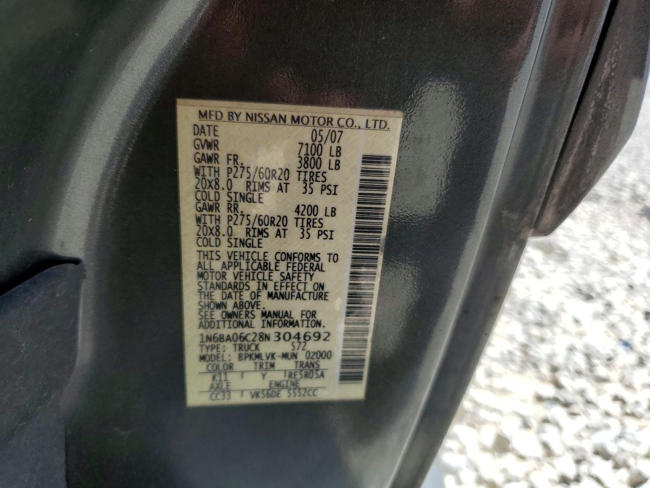 2008 Nissan Titan XE FFV