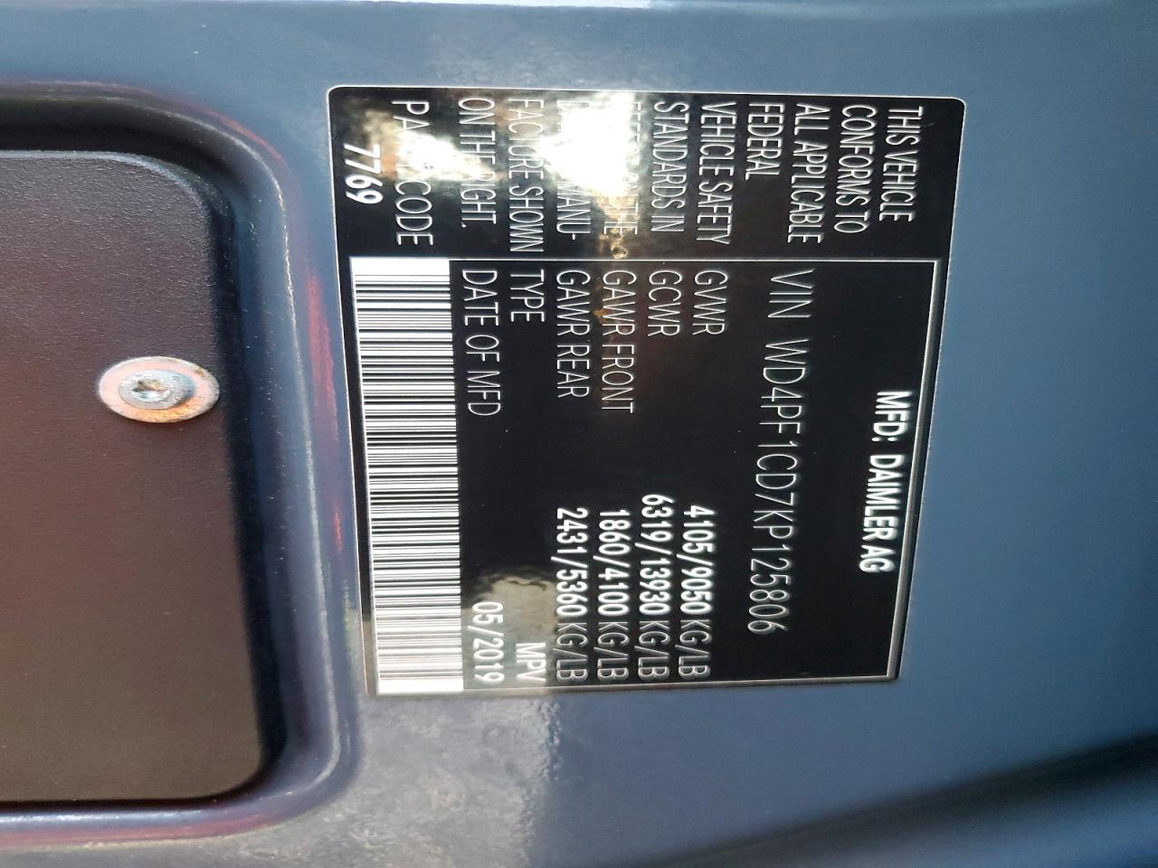2019 Mercedes-Benz Sprinter 2500