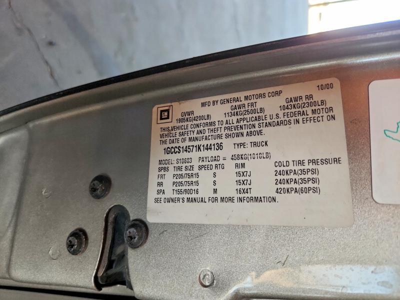 2001 Chevrolet S Truck S10