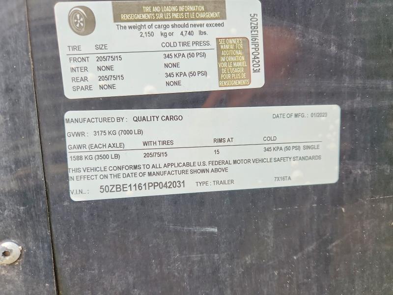 2023 Quality Cargo 7X16TA Enclosed Cargo Trailer