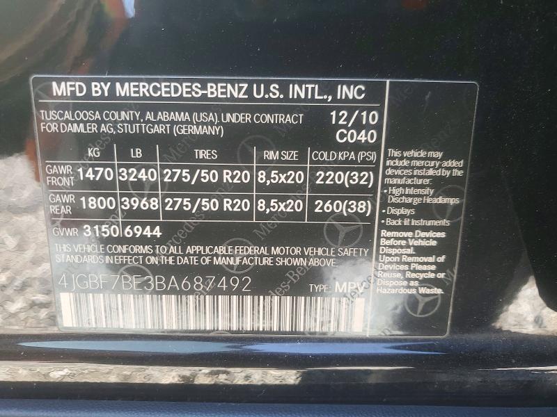 2011 Mercedes-Benz Gl 450 4matic