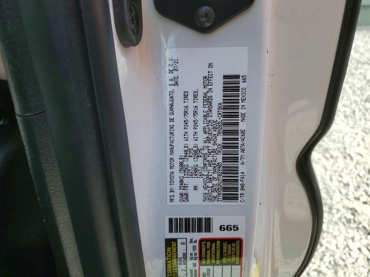 2021 Toyota Tacoma SR
