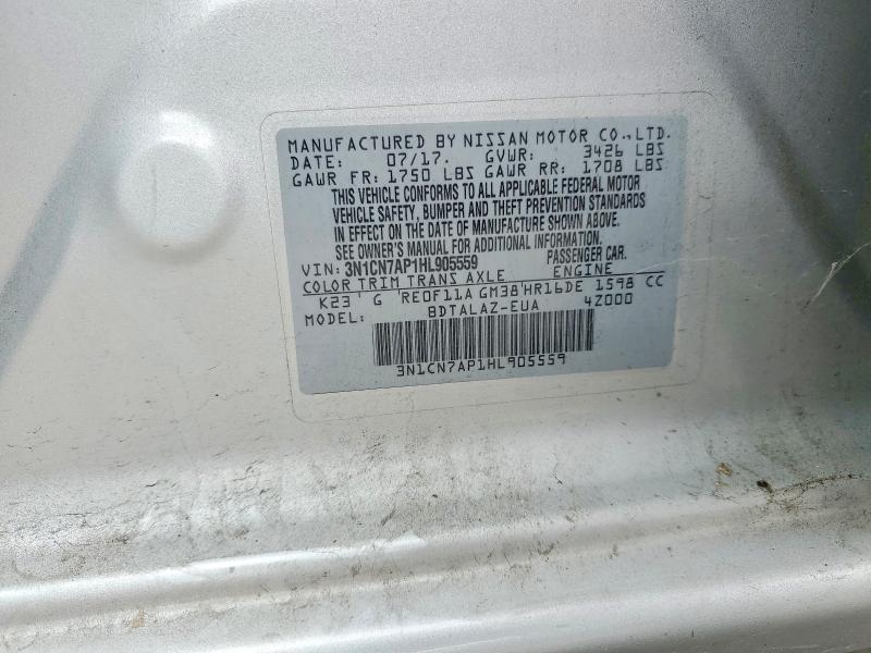 2017 Nissan Versa 1.6 s Plus