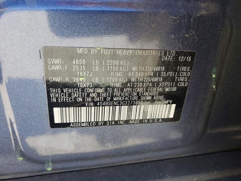 2016 Subaru Outback 3.6r Limited