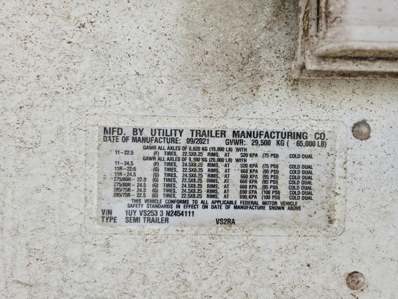 2022 Utility VS2RA Refrigerated Van Trailer