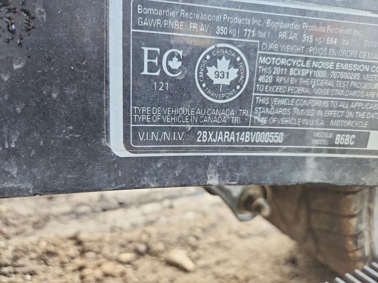 2011 Can-Am Spyder Roadster RS