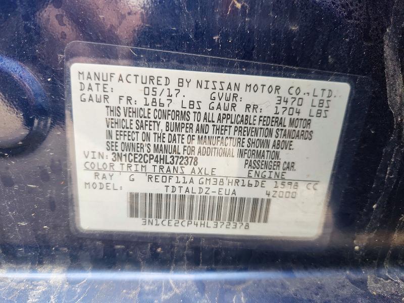 2017 Nissan Versa Note sv