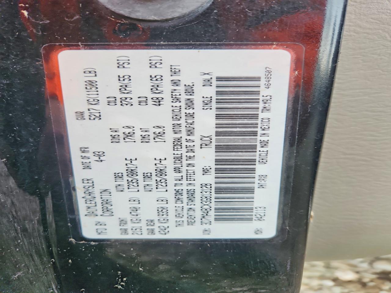 2003 Dodge RAM 3500 ST