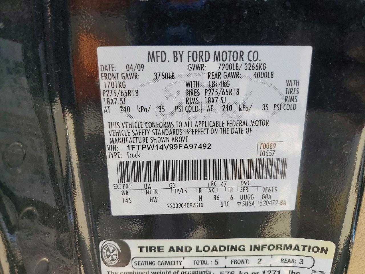 2009 Ford F150 Supercrew