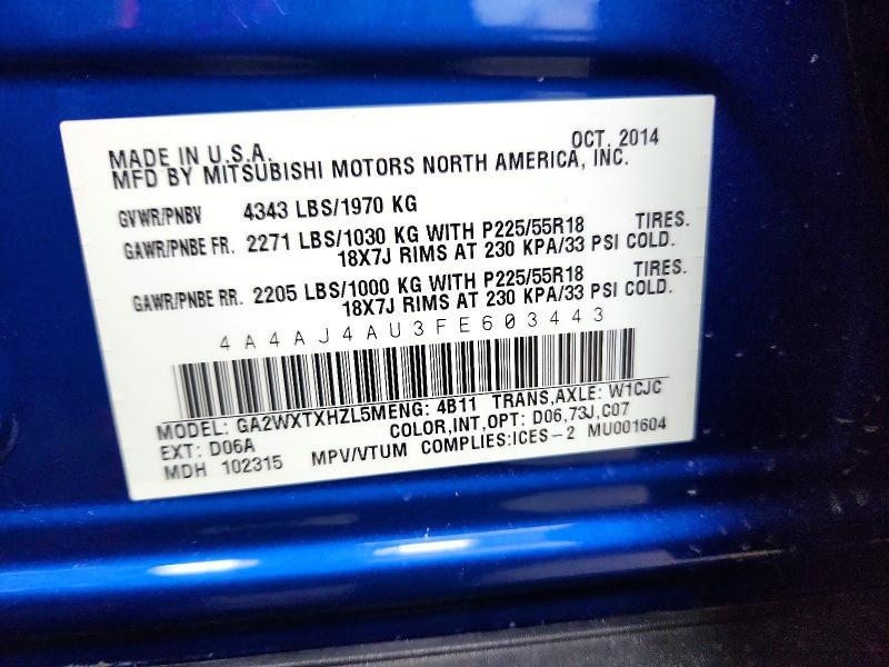 2015 Mitsubishi Rvr gt