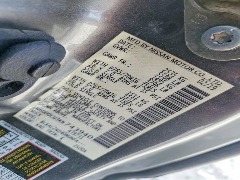 2019 Nissan Frontier SV V6