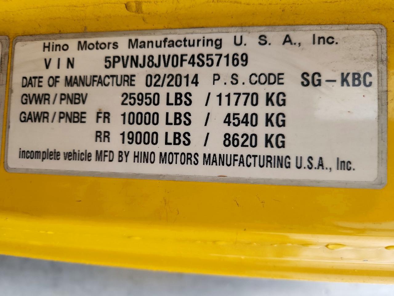 2015 Hino 258/268 BOX Truck