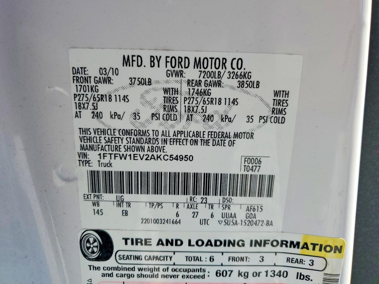 2010 Ford F150 Supercrew