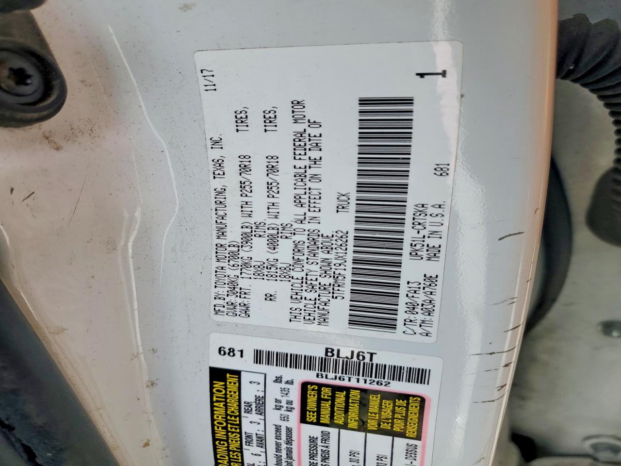 2018 Toyota Tundra SR