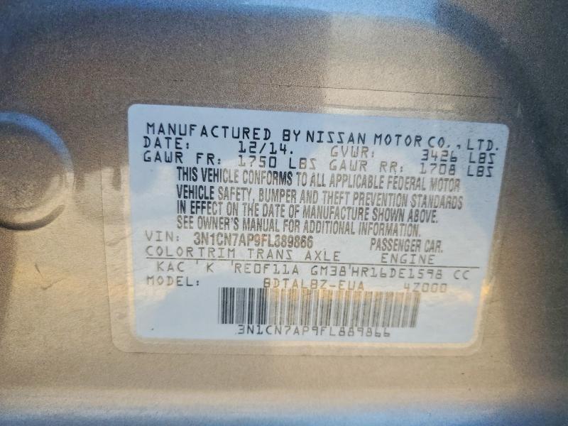 2015 Nissan Versa 1.6 sv