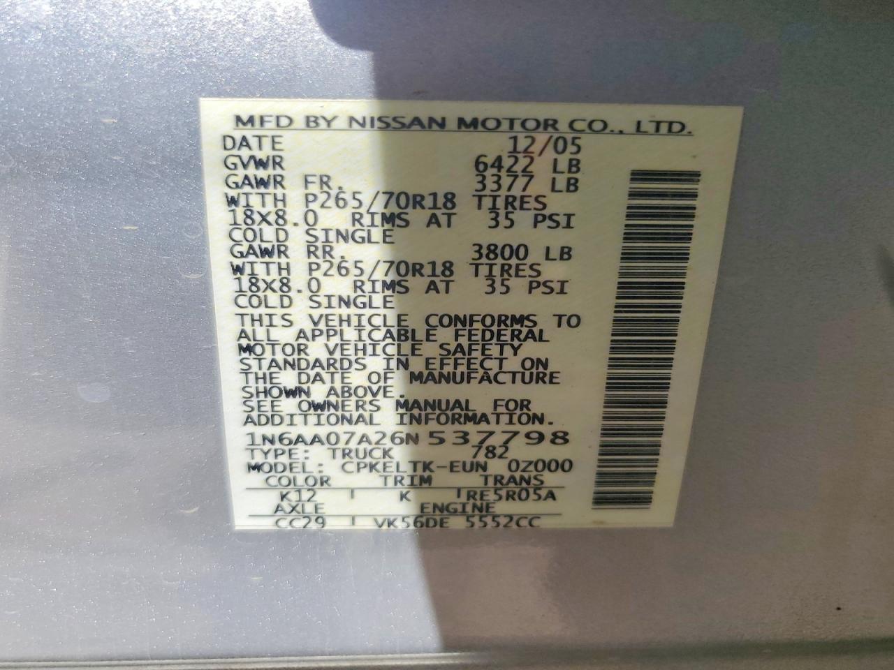 2006 Nissan Titan XE