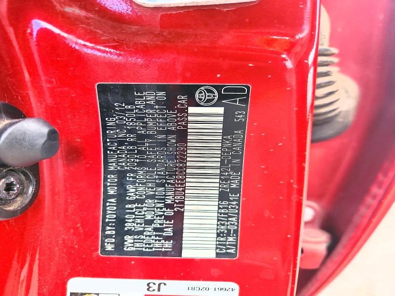 2012 Toyota Corolla le