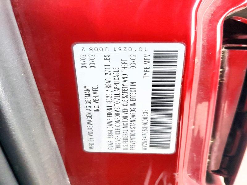 2003 Volkswagen Eurovan mv