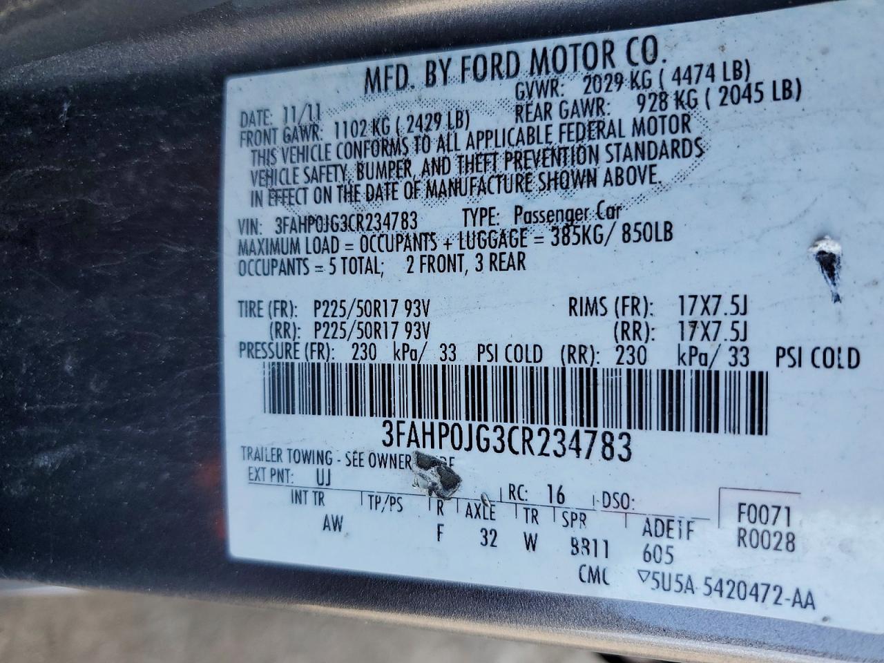 2012 Ford Fusion sel