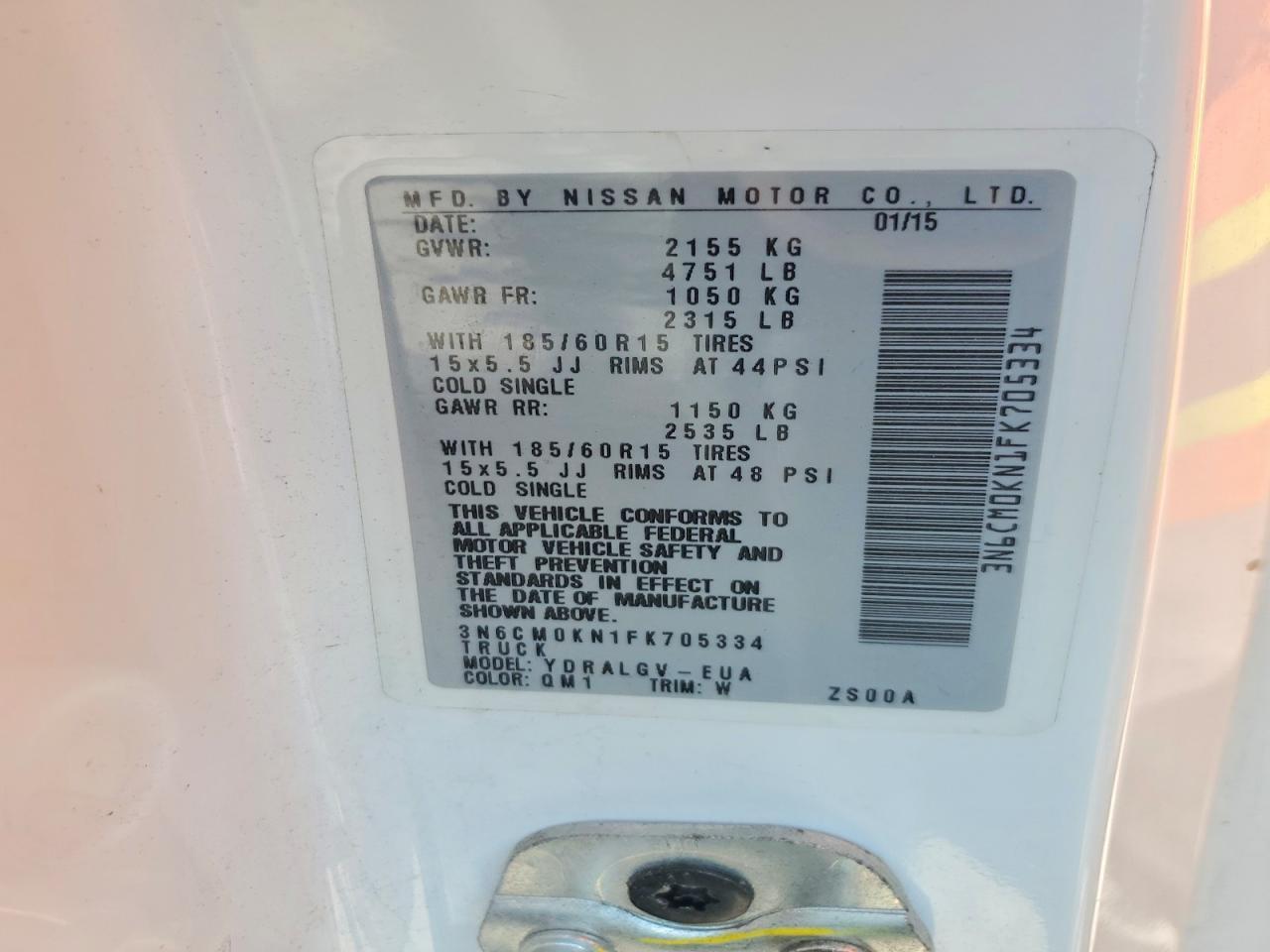 2015 Nissan NV200 Utility / Service Van