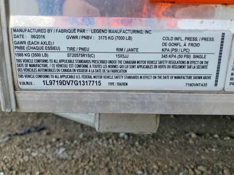 2016 Legend 719dvnta35 Enclosed Cargo Trailer