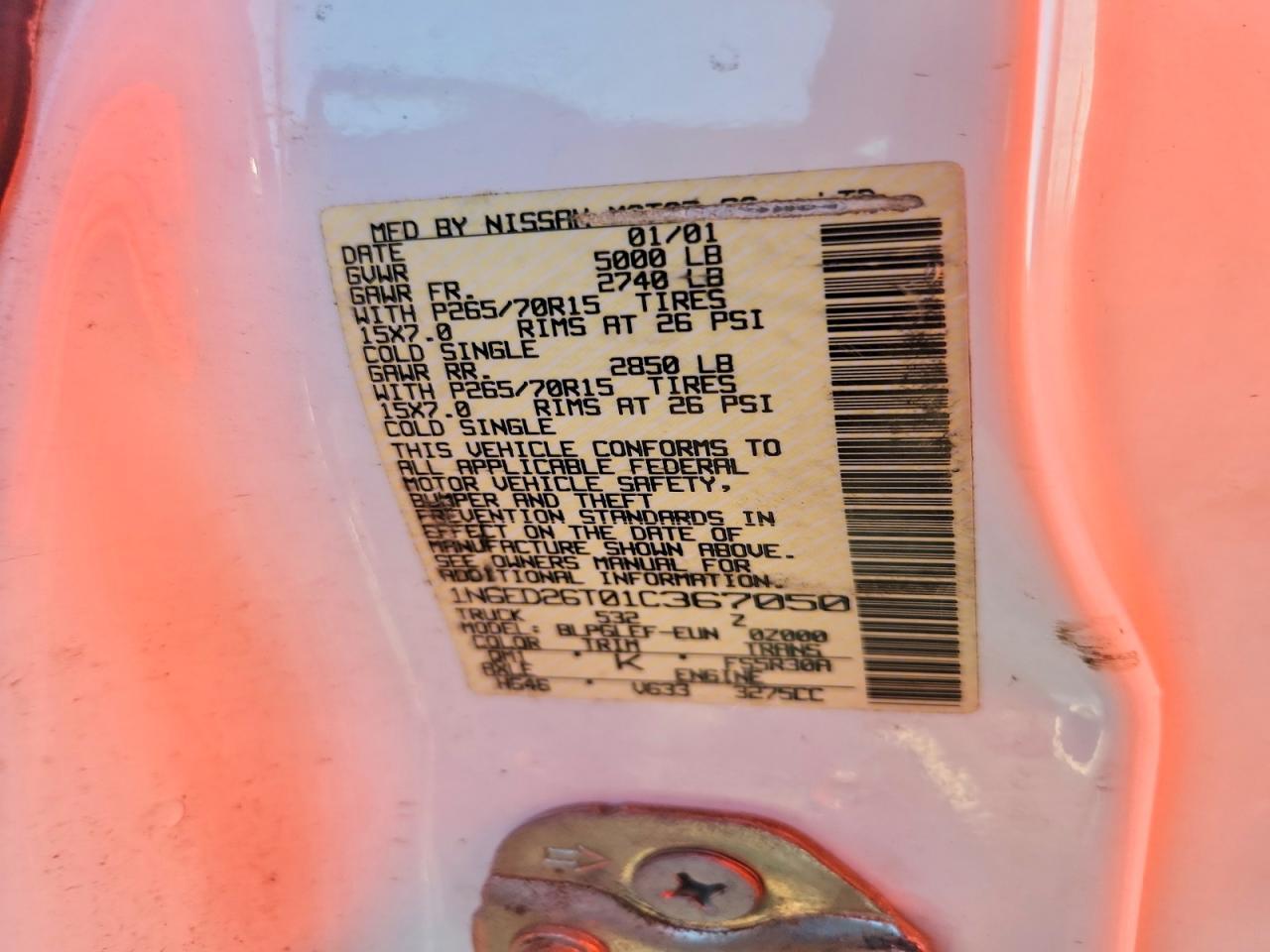 2001 Nissan Frontier XE Desert Runner