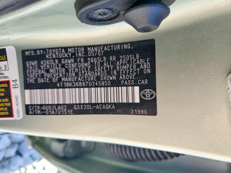 2007 Toyota Avalon xls