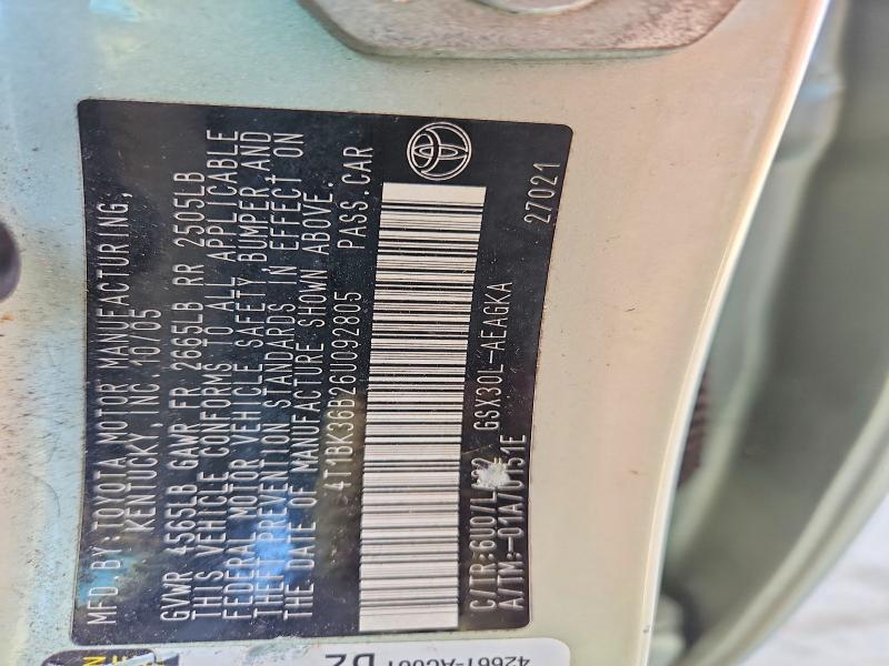 2006 Toyota Avalon xls