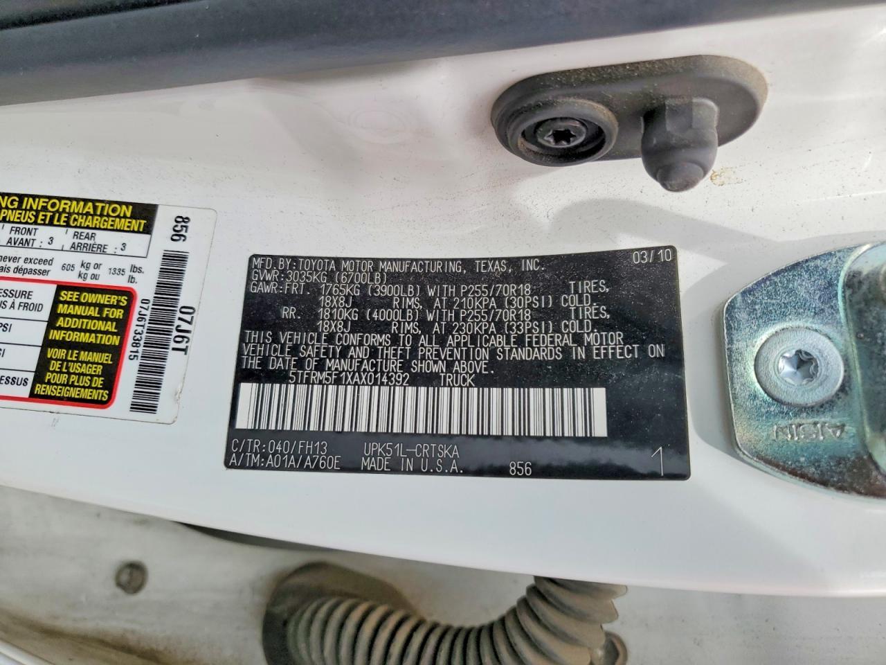 2010 Toyota Tundra Grade
