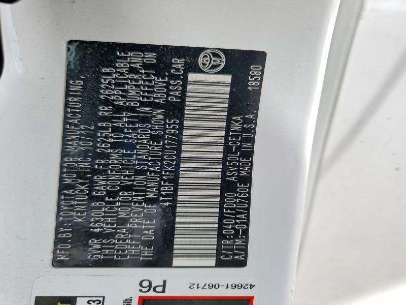 2012 Toyota Camry le