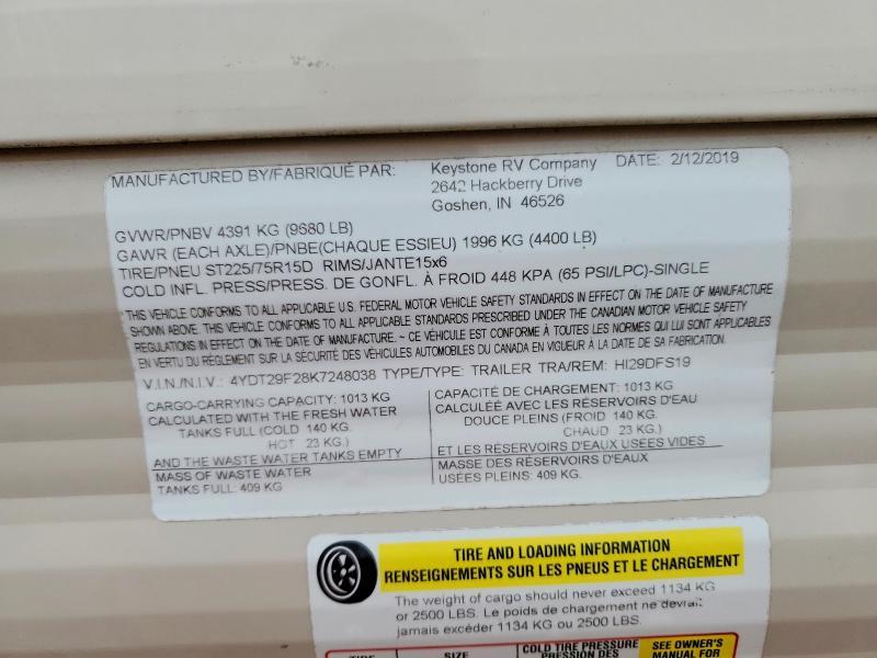 2019 Keystone Hideout Camper