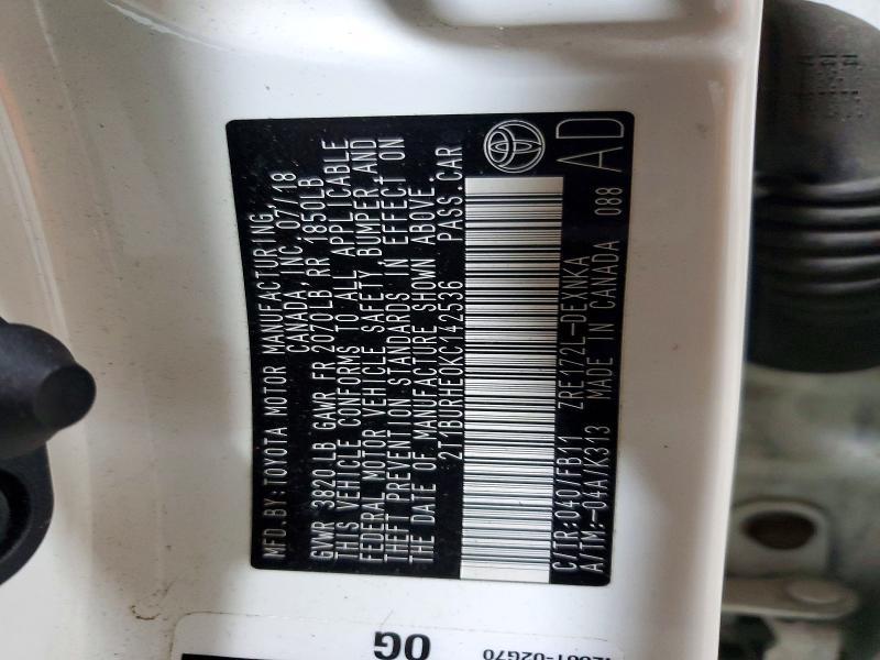 2019 Toyota Corolla le