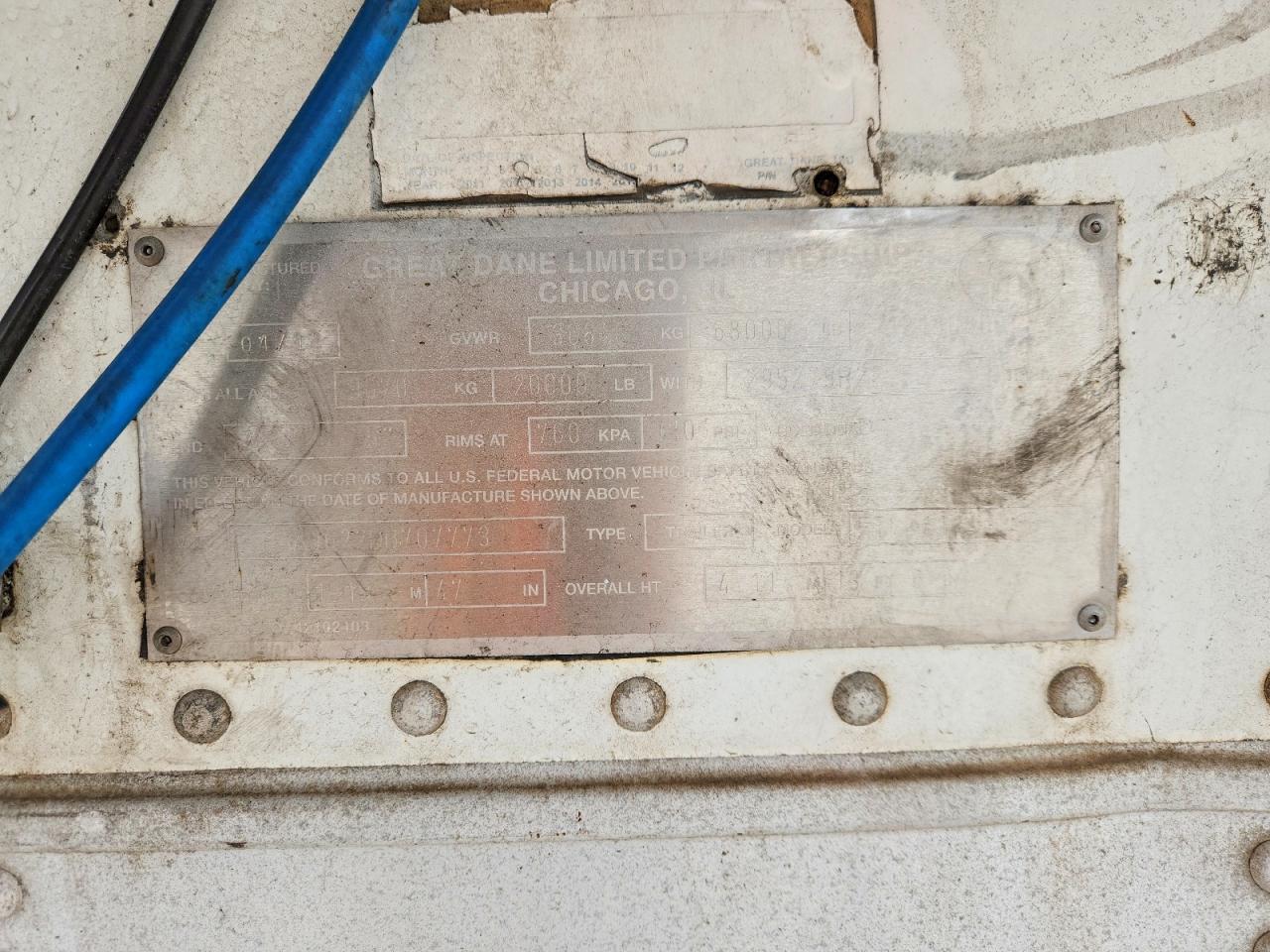 2013 Great Dane Refrigerated Van Trailer