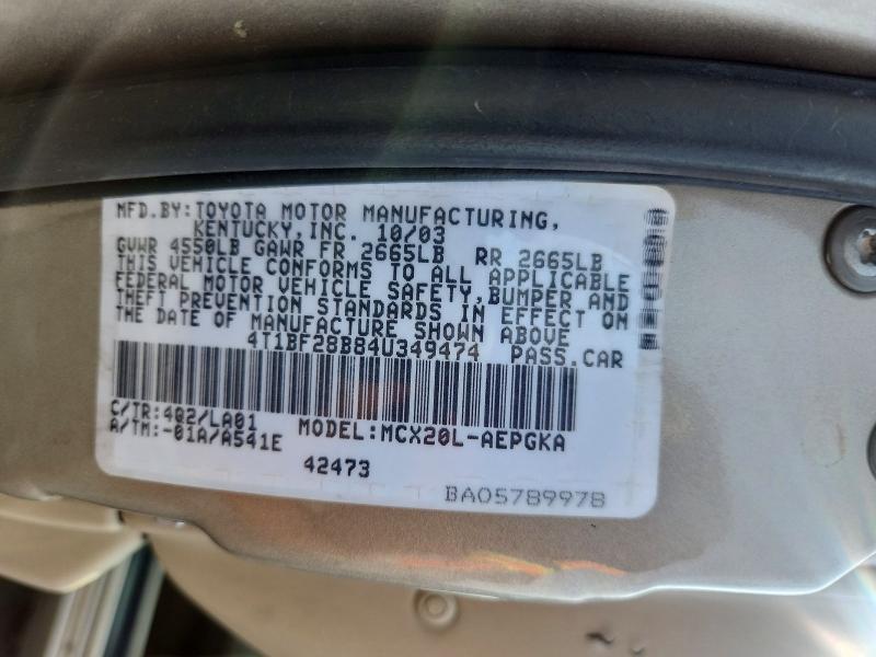 2004 Toyota Avalon xls