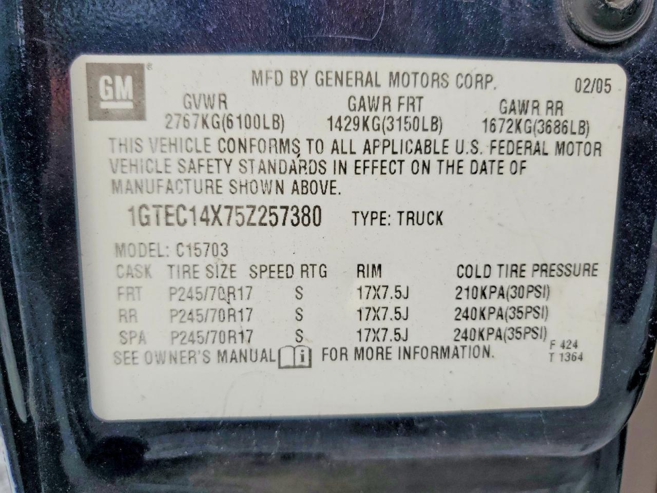 2005 GMC New Sierra C1500