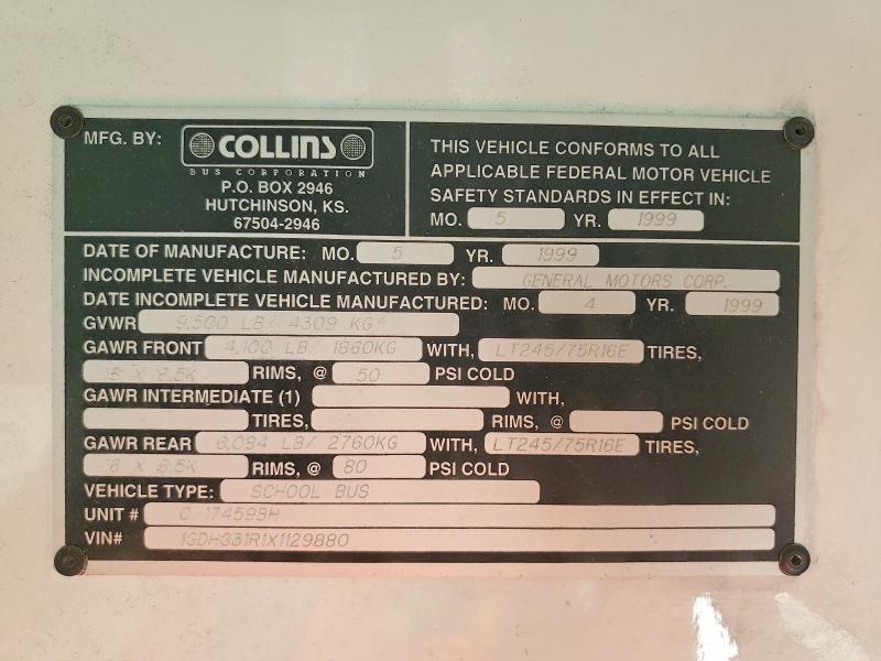 1999 GMC Savana Cutaway G3500