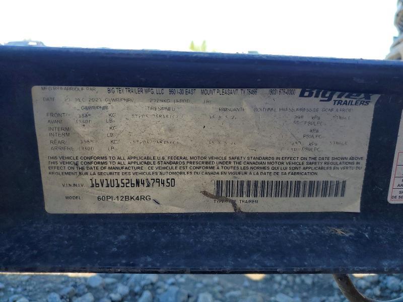 2022 Big Tex 60PI-12BK4RG Utility Trailer