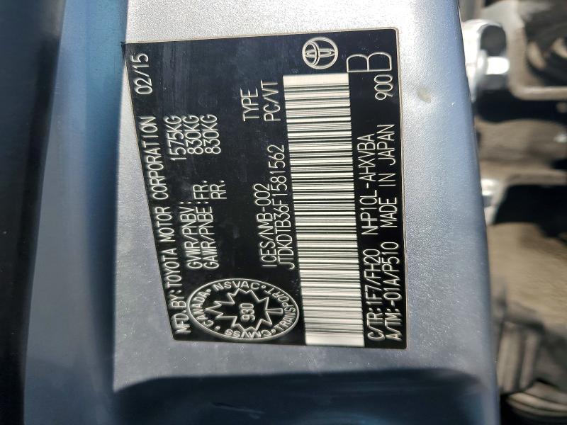 2015 Toyota Prius c one