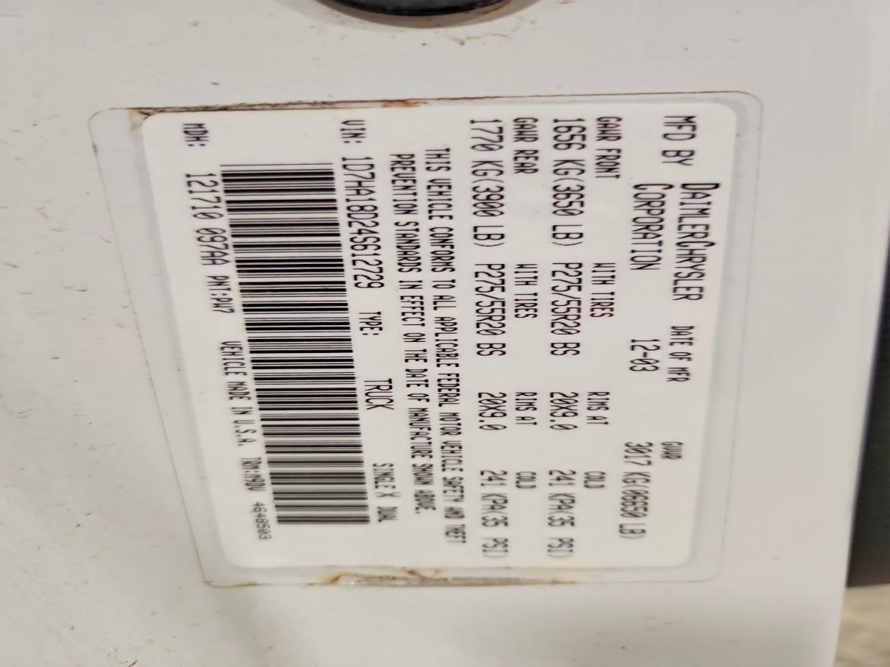 2004 Dodge RAM 1500 ST