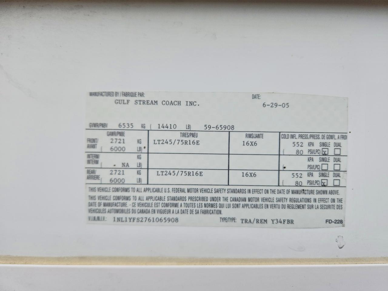 2006 Gulfstream Yellowstone 24403A