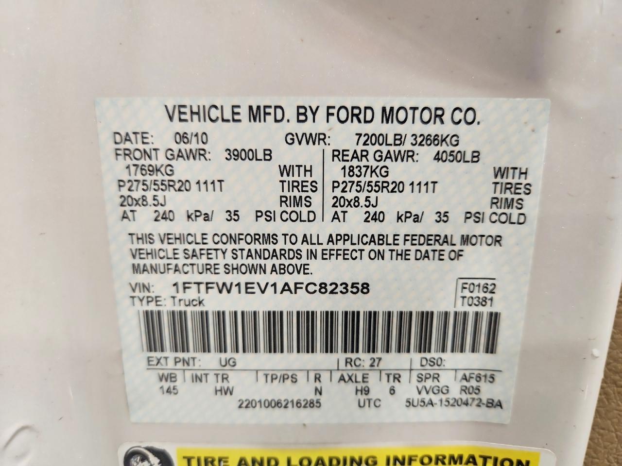 2010 Ford F150 Supercrew