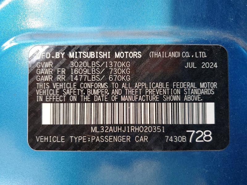 2024 Mitsubishi Mirage es