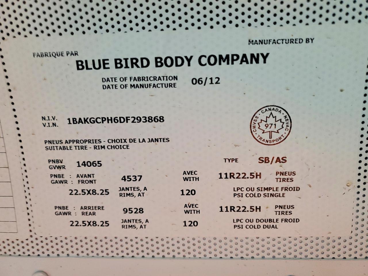 2013 Bluebird Vision-School Bus